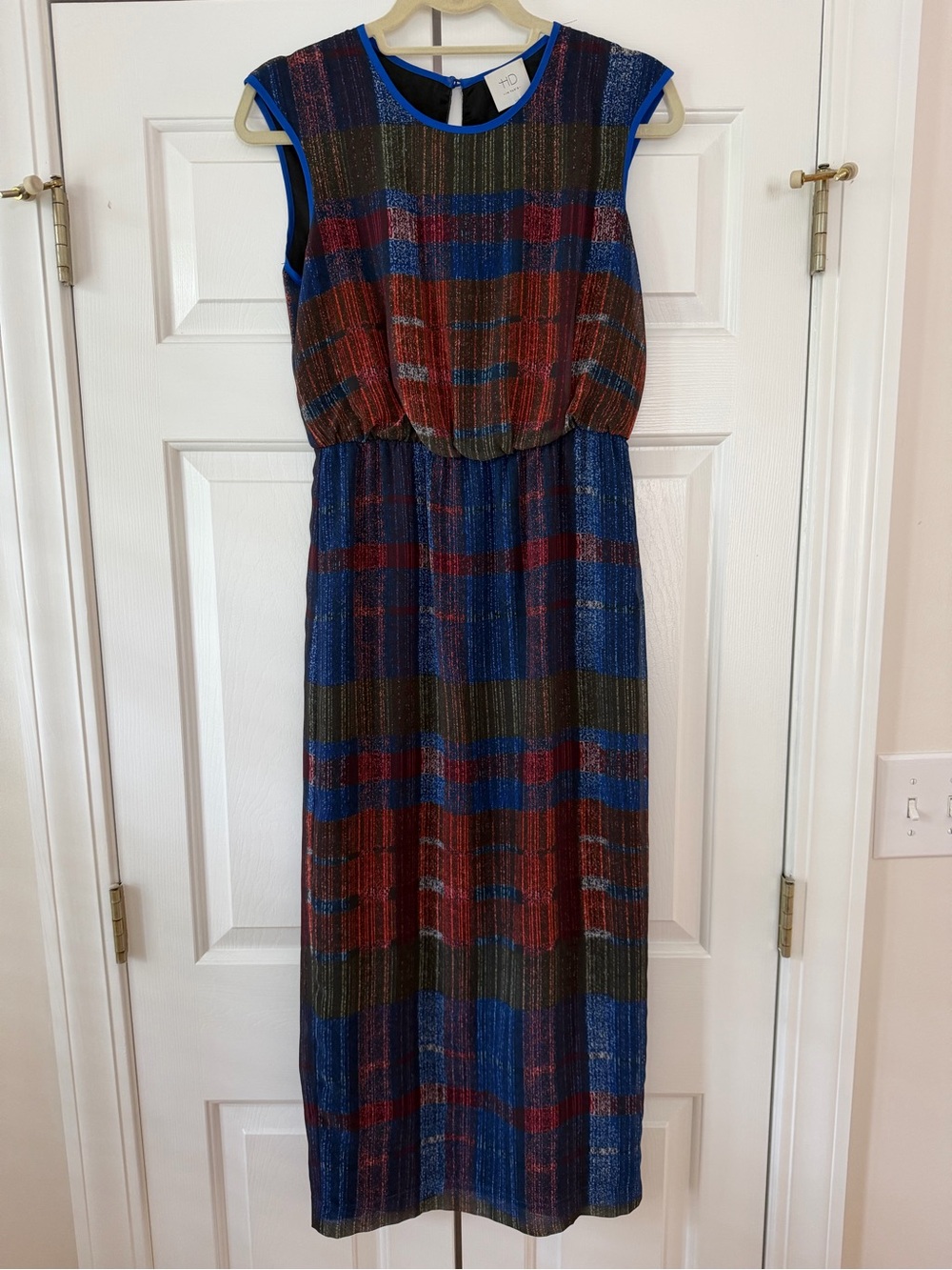 HD in Paris by Anthropologie Maxi Dress in Blue, Red & Olive